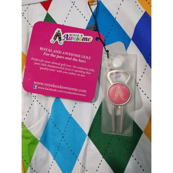 Royal and Awesome Golf Pants Mens 36x30 Argyle Plaid Cotton Divot Tool Lot of 2 - Picture 7 of 10